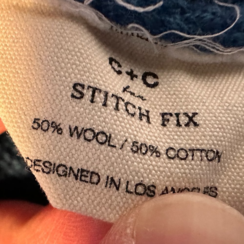 Plush Blue Ribbed Sweater - Picture 2 of 2